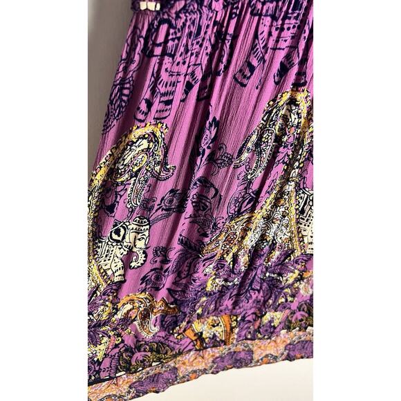 Intimately Free People Me To You Printed Mini Slip Dress Purple Combo Size XS - Picture 5 of 9